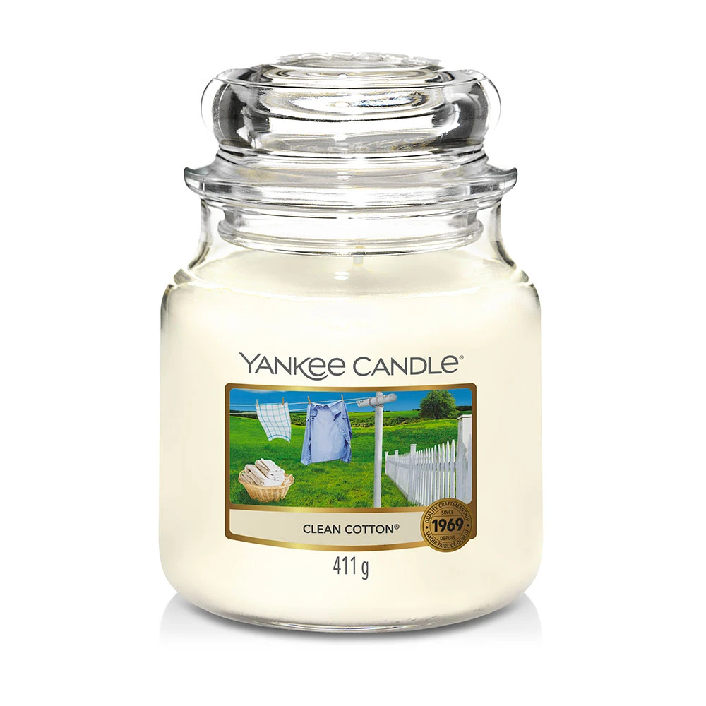 Yankee Candle Candela In Giara Media Clean Cotton 75 Ore 1 Yankee Candle Candela In Giara Media Clean Cotton 75 Ore