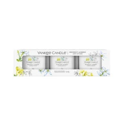 Yankee Candle Signature 3 Candele Votive In Vetro Midnight Jasmine 10 Ore Cad.