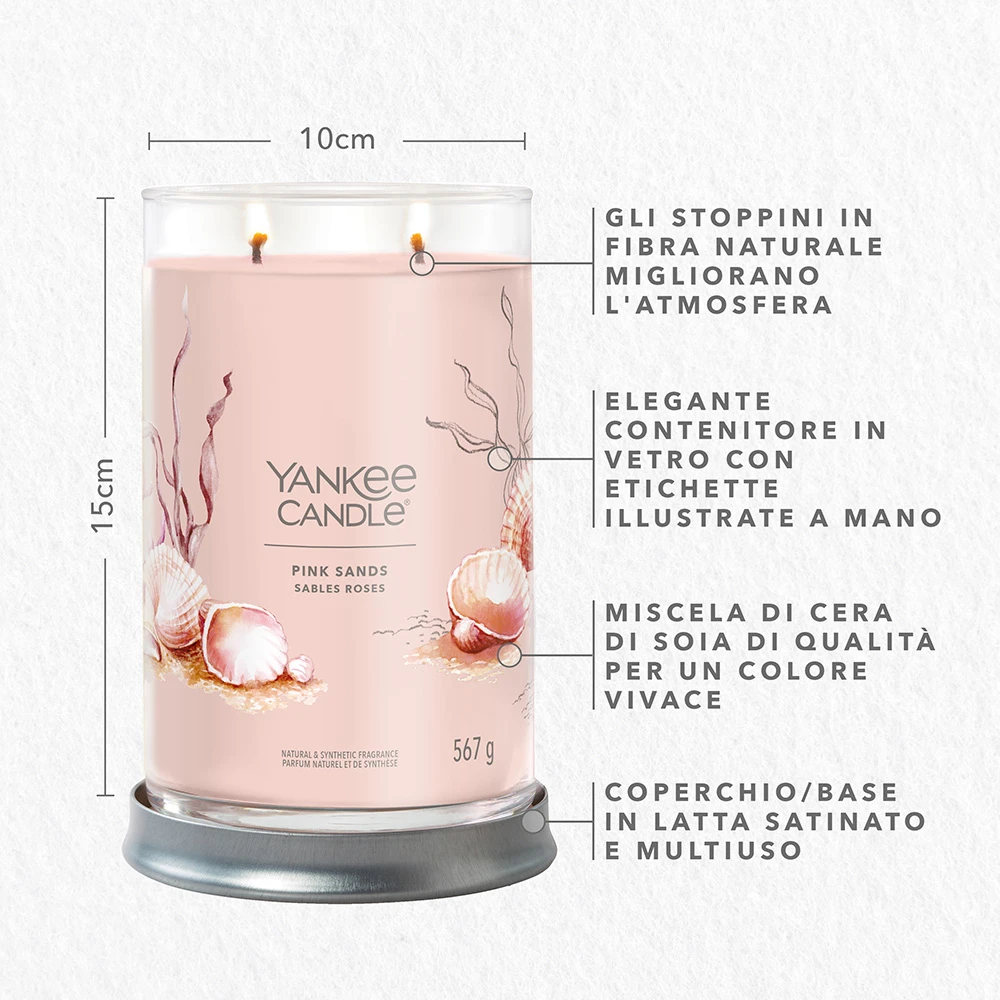 Yankee Candle Signature Candela In Tumbler Grande Pink Sands 100 Ore 2 Yankee Candle Signature Candela In Tumbler Grande Pink Sands 100 Ore - immagine 2