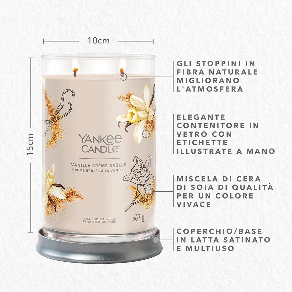 Yankee Candle Signature Candela In Tumbler Grande Vanilla Creme Brulee 100 Ore 2 Yankee Candle Signature Candela In Tumbler Grande Vanilla Creme Brulee 100 Ore - immagine 2