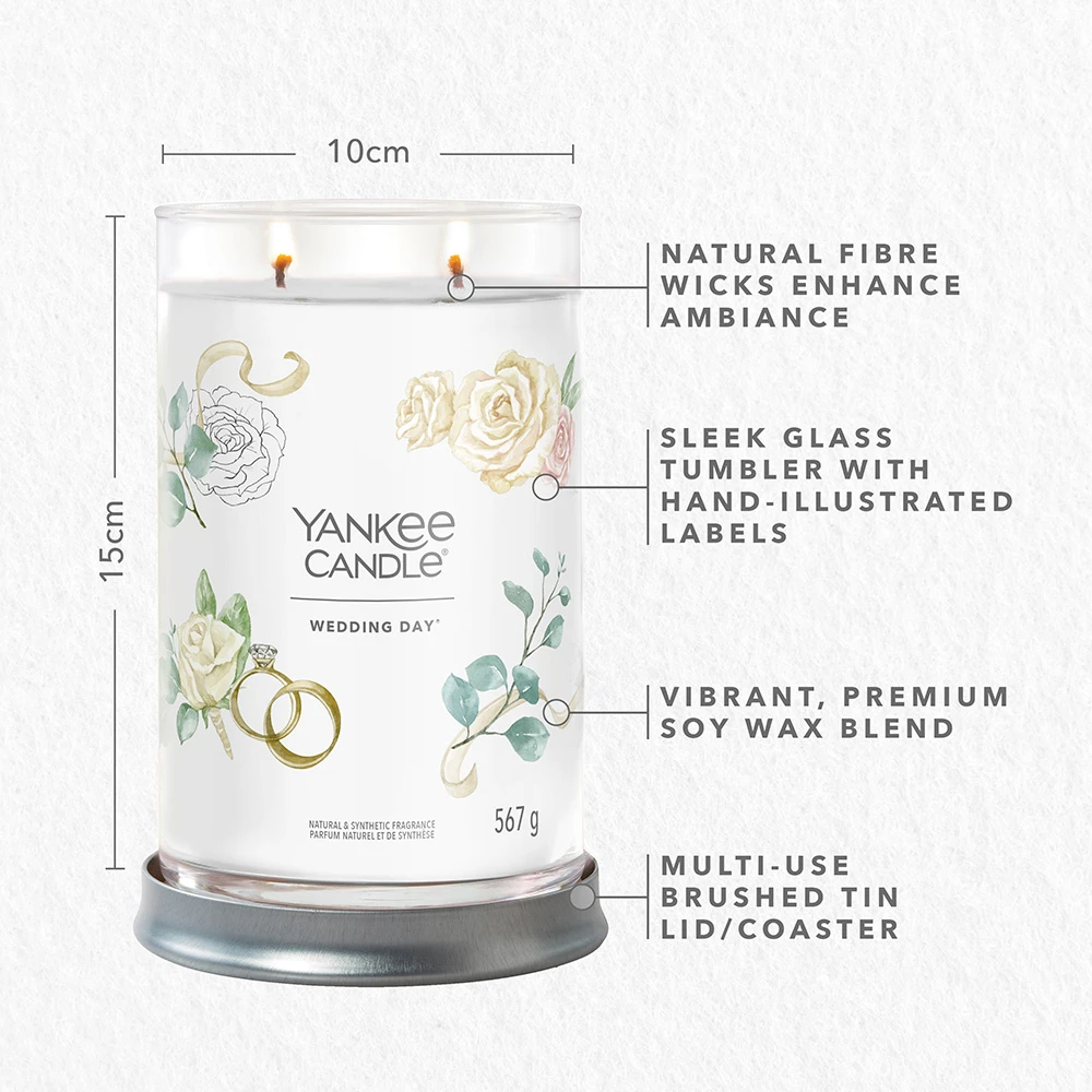 Yankee Candle Signature Candela In Tumbler Grande Wedding Day 100 Ore 3 Yankee Candle Signature Candela In Tumbler Grande Wedding Day 100 Ore - immagine 3