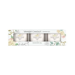 Yankee Candle Signature 3 Candele Votive In Vetro Wedding Day 10 Ore Cad.