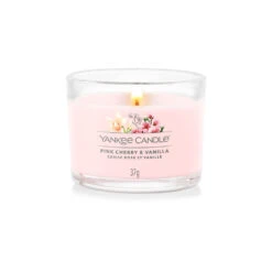 Yankee Candle Signature Candela Votiva In Vetro Pink Cherry And Vanilla 10 Ore
