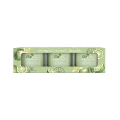 Yankee Candle Signature 3 Candele Votive In Vetro Vanilla Lime 10 Ore Cad.